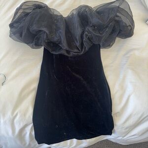 Black fancy mini dress